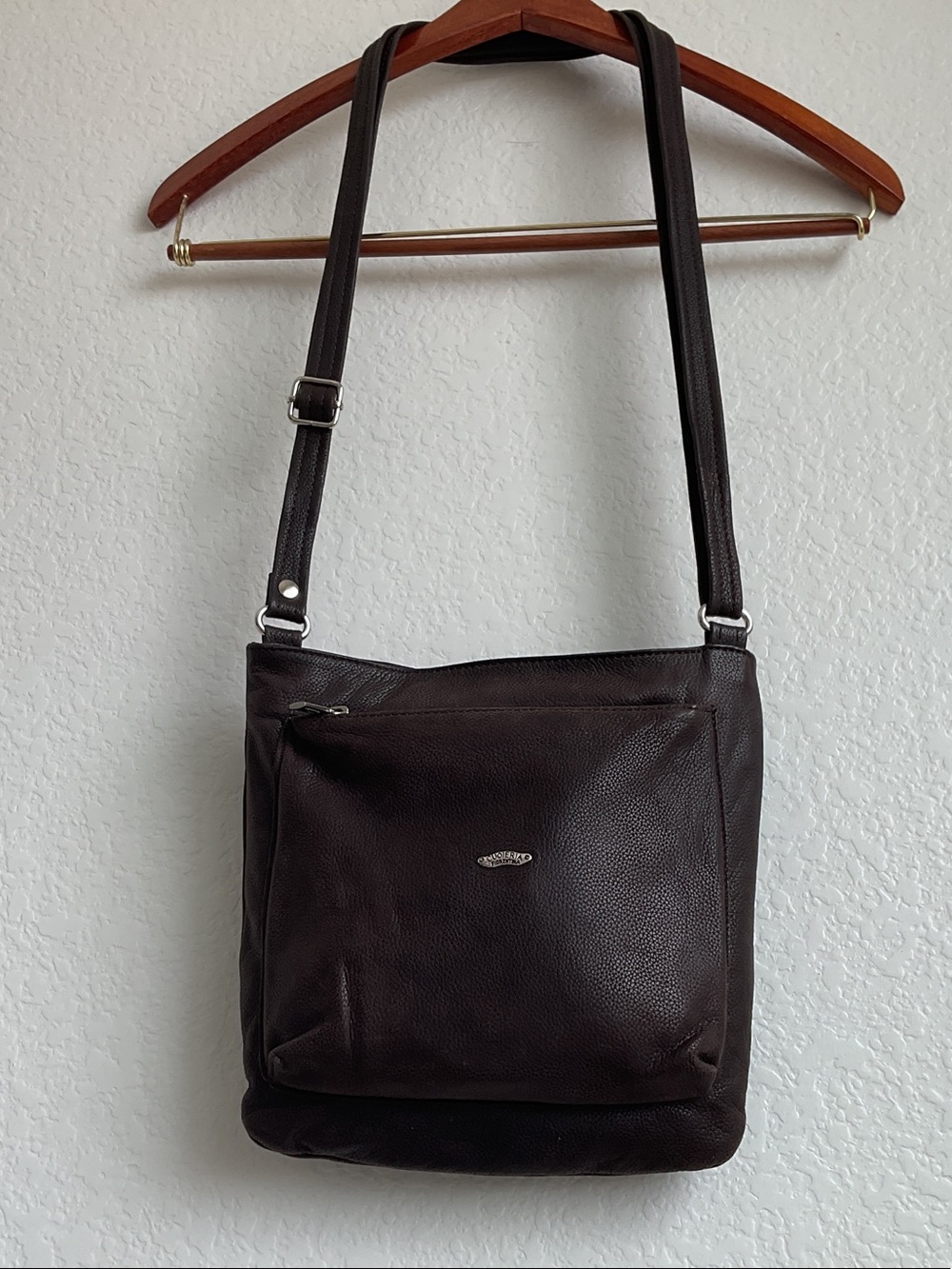CUOIERIA FIORENTINA Dark Brown Leather Crossbody Bag - Classic Everyday Carry - Picture 2 of 16